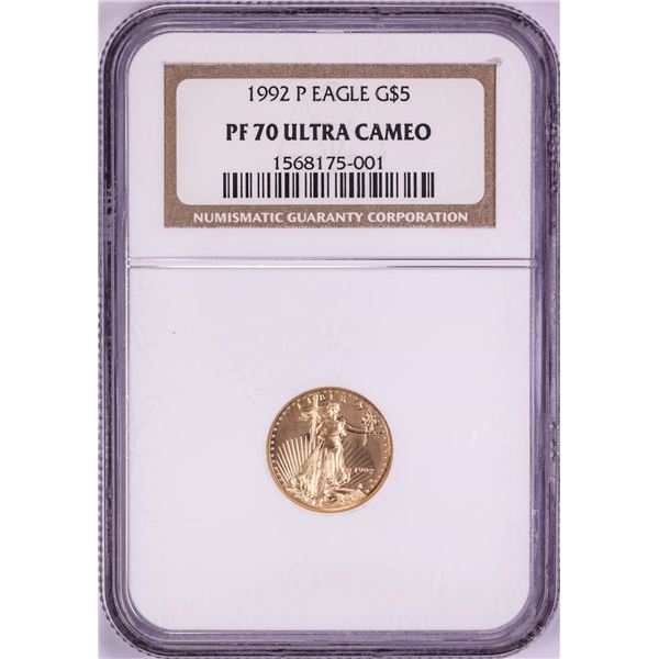 1992-P $5 Proof American Gold Eagle Coin NGC PF70 Ultra Cameo