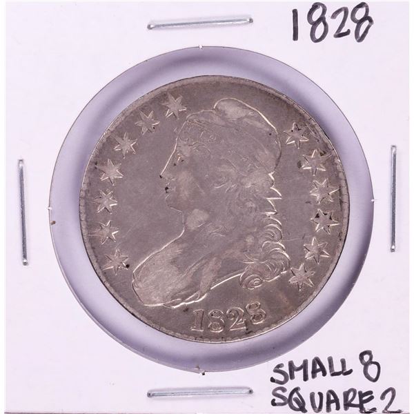 1828 Small 8 Square 2 Capped Bust Half Dollar Coin