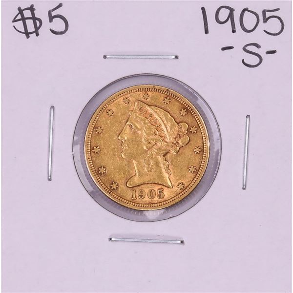 1905-S $5 Liberty Head Half Eagle Gold Coin