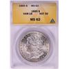 Image 1 : 1885 VAM-1B $1 Morgan Silver Dollar Coin ANACS MS62 Hot 50