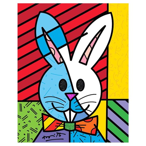 Romero Britto "Easter Bunny" Limited Edition Giclee On Canvas