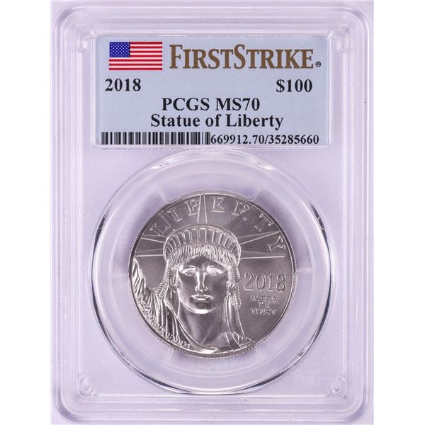 2018 $100 American Platinum Eagle Coin PCGS MS70 First Strike