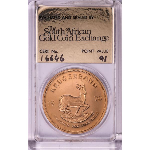 1970 Proof South Africa 1oz Krugerrand Gold Coin w/COA
