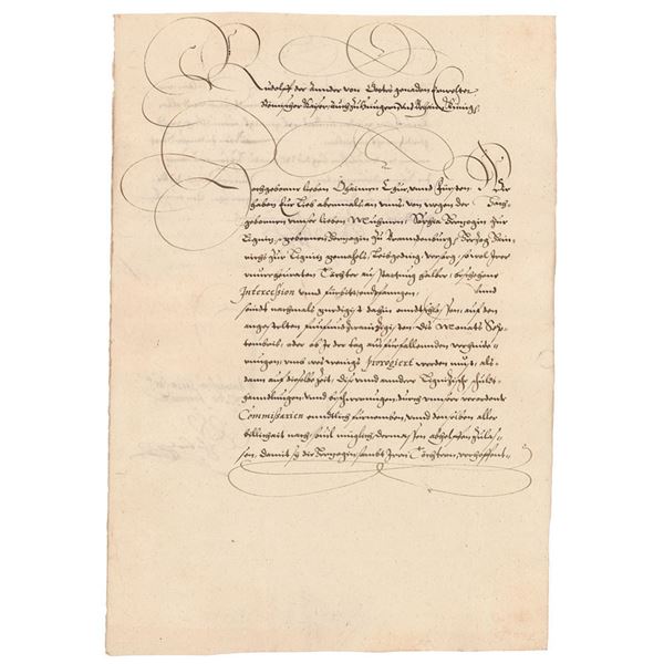 Rudolf II, Holy Roman Emperor Letter Signed
