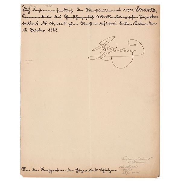 Wilhelm I Document Signed