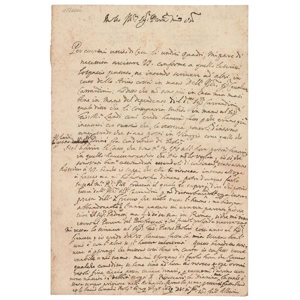 Francesco Albani Autograph Letter Signed