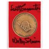 Image 1 : Scott Carpenter's Mercury 40th Anniversary Medallion Signed by (4) Astronauts