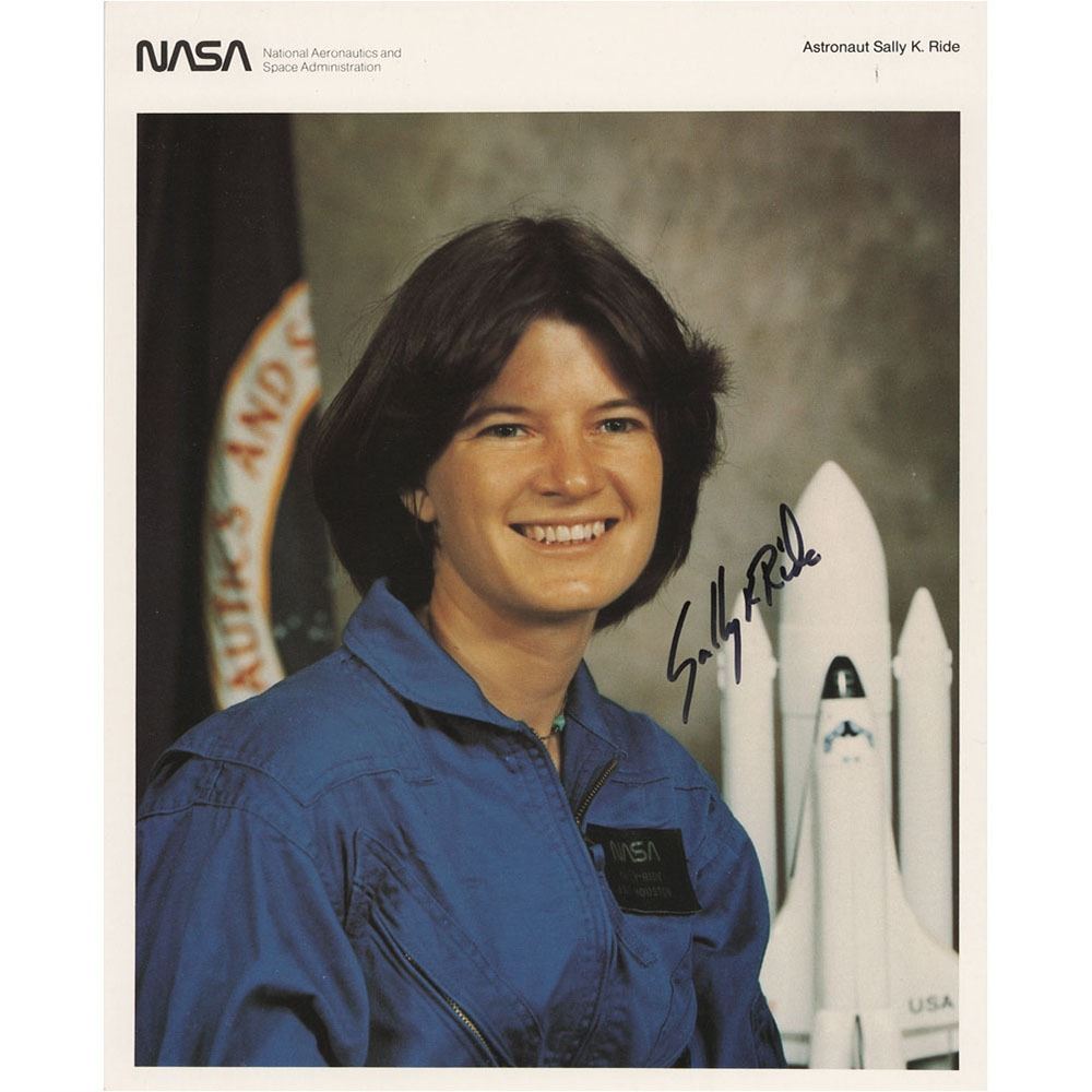 Sally Ride Signing Signature Sally Ride Signed Photograph