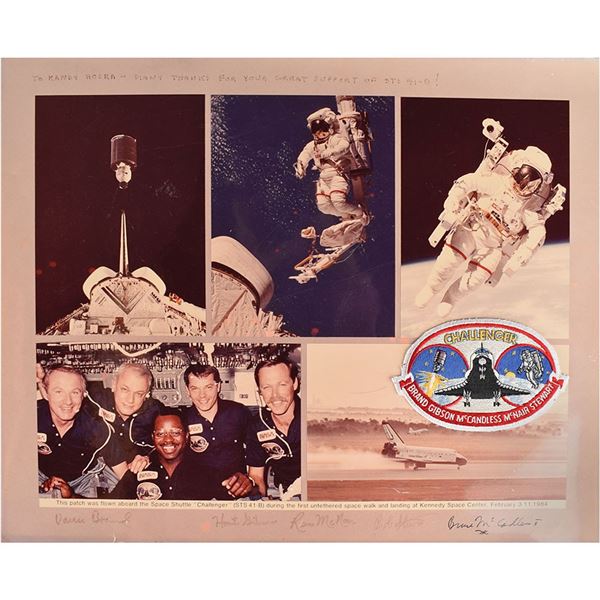 STS-41-B Signed Flown Patch Display