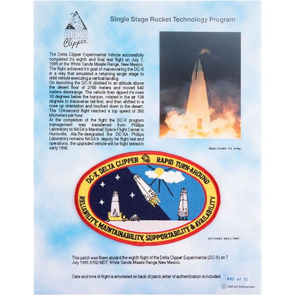 DC-X Flight 8 Flown Patch