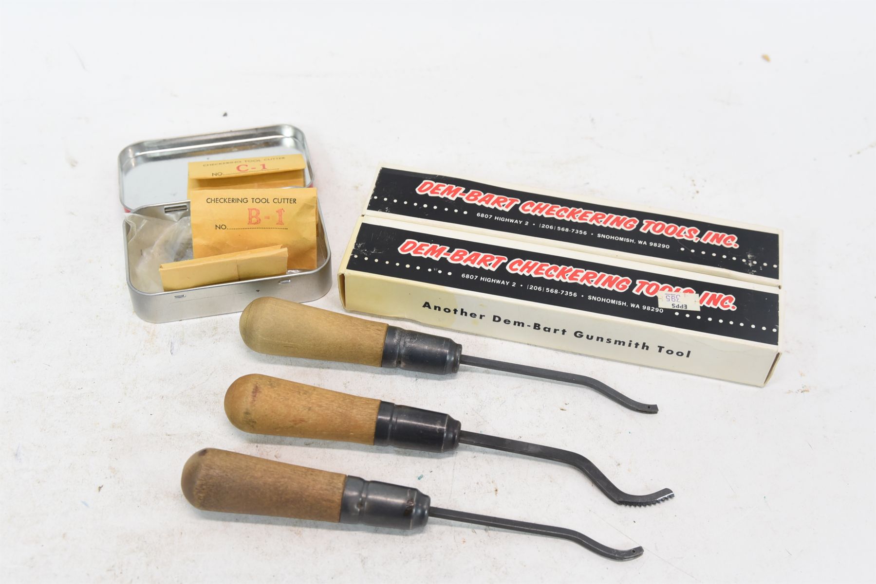 Box Lot Dem-Bart Checkering Tools 6 Handles Including 12 Cutting Tips ...