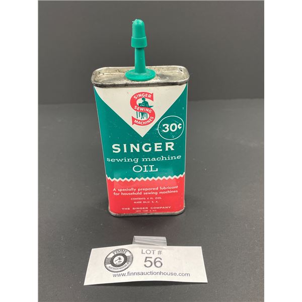 Vintage Singer 30 Cent Sewing Machine Oil 4 Ounce Tin