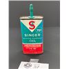 Image 2 : Vintage Singer 75 Cent Sewing Machine Oil 4 Ounce Tin