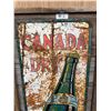 Image 2 : Nice Vintage 53 x 17" Canada Dry Metal Sign Framed on Board Great Patina Board is 22 x 58