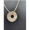 Image 2 : Sterling Circle of Love Pendant & Chain 11.88 Grams Both Acid Tested Sterling Chain Marked .925