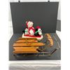 Image 1 : Hallmark "Snow What Fun" Musical Toboggan with Decorative Wooden Sleigh