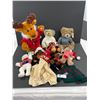 Image 1 : Large Lot of Christmas Themed Stuffies Moose, Bears and More