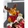 Image 2 : Large Lot of Christmas Themed Stuffies Moose, Bears and More