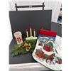 Image 2 : Vintage Christmas Home Décor Lot Including Candelabra Wreath Etc.