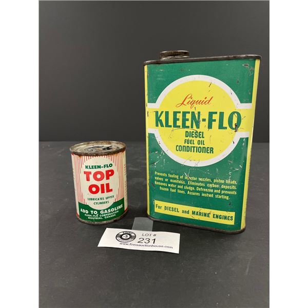 Kleen Flo Diesel Fuel Conditioner and Kleen Flo Top Oil Tins - Full