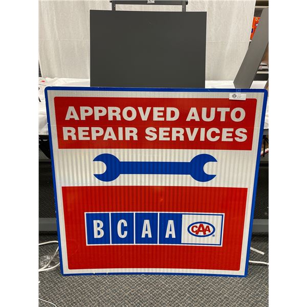 Approved Auto Repair Services BCAA Reflective Sign - Excellent Condition