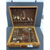 Image 1 : Nice Cutlery Display Box Full of Cutlery Wood Handles with Gold Plating