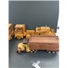 Image 2 : Lot of 3 Custom Made Wooden Truck and Trailers Plus Bulldozer