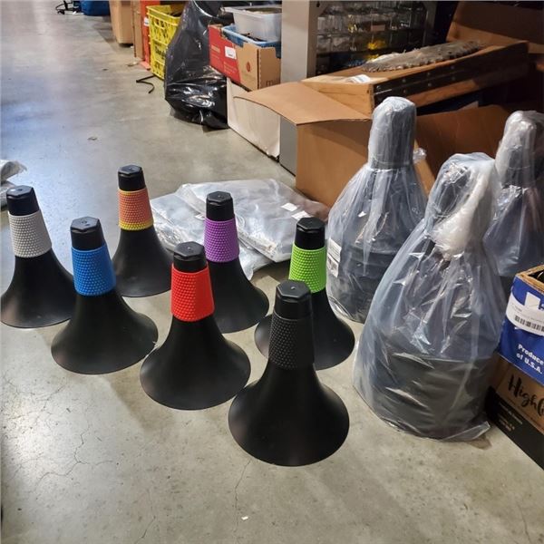 4 NEW SILINCONE TOP COLORED PILON SETS AND MESH BALL BAG