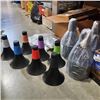 Image 1 : 4 NEW SILINCONE TOP COLORED PILON SETS AND MESH BALL BAG