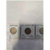 Image 3 : 3 CANADIAN KING GEORGE V SILVER 25 CENT 1932, 1934, 1936 .800 SILVER