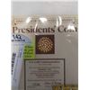 Image 2 : 2 GOLD ITEMS 23K PURE GOLD IN BOTTLE AND GENUINE 24KT GOLD ELECTROPLATED PRESIDENTS COIN LIMITEDS ED