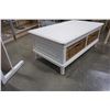 Image 8 : WHITE COFFEE TABLE WITH 2 WICKER DRAWERS