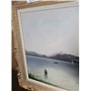 Image 2 : FRAMED OIL PAINTING ON CANVAS - LAKE SCENE, 56 X 32 INCHES
