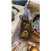 Image 8 : TRAY FO CANDLES, CANDLE HOLDERS AND STONE LAMP BASE/PEDESTAL BASE 17 INCHES TALL