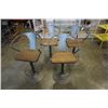 Image 2 : 4 BOUCLAIR MODERN METAL GAS LIFT BAR STOOLS WITH WOOD SEATS