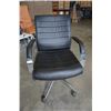 Image 1 : BLACK LEATHER LOOK ROLLING OFFICE CHAIR