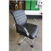 Image 2 : BLACK LEATHER LOOK ROLLING OFFICE CHAIR