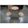 Image 1 : METAL AND TILE TRIPLE PLANTER STAND