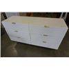 Image 2 : 6 DRAWER DESIGNER DRESSER, HONEYCOMB PATTERN WITH GOLD ACCENTS
