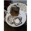 Image 1 : Decorative metal umbrella stand, 2 planters and hanging basket