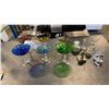 Image 1 : 6 ANTIQUE MARTINI GLASSES AND LOT OF COLLECTABLE MINIATURES