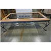 Image 2 : METAL BASE GLASSTOP AND WOOD COFFEE TABLE