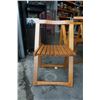 Image 8 : MID CENTURY TEAK DROPSIDE ROLLING TABLE WITH 4 FOLDING CHAIRS