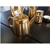 Image 2 : 5 PIECE ROYAL WORCESTER GOLD TONE COFFEE POT, TEA POT, CREAM AND SUGAR AND CARAFE