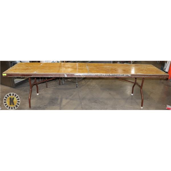 TABLE WITH FOLDABLE LEGS 120" BY 30" BY 30.5"