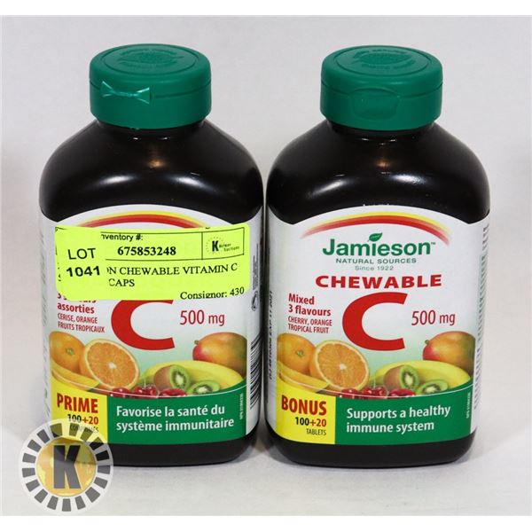 2 JAMIESON CHEWABLE VITAMIN C 500MG 120CAPS