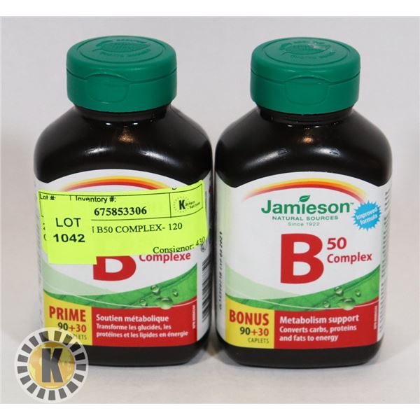 2 JAMIESON B50 COMPLEX- 120 CAPLETS
