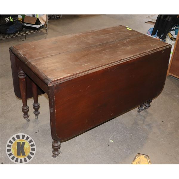 ANTIQUE WOODEN FOLDABLE TABLE 29" BY 47" BY  63"