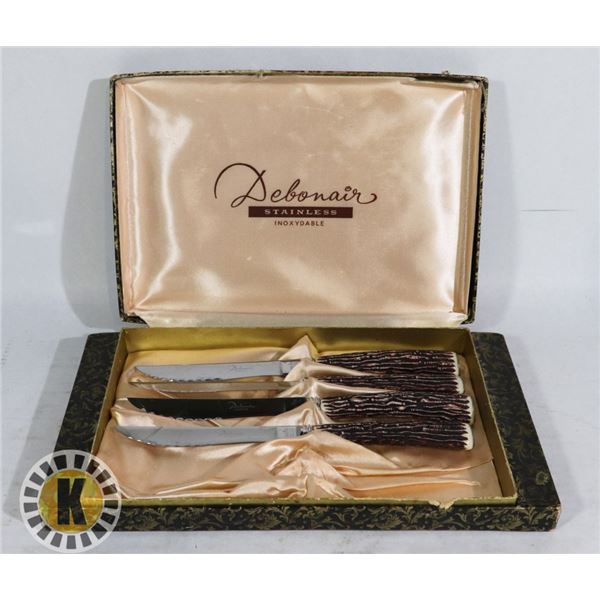 DEBONAIR STAINLESS KNIFE SET IN CASE