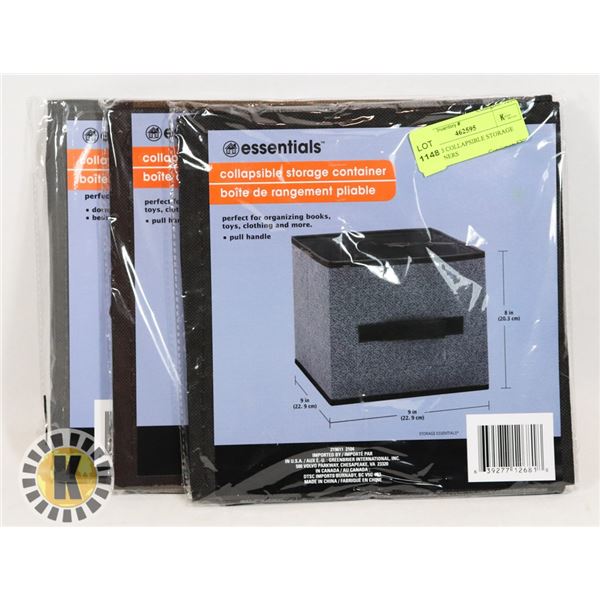 LOT OF 3 COLLAPSIBLE STORAGE CONTAINERS